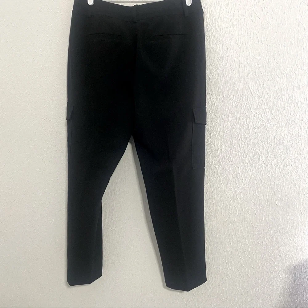 Loft Women’s Cargo Style Straight Pants Size 6 Black Business Casual Thick EUC